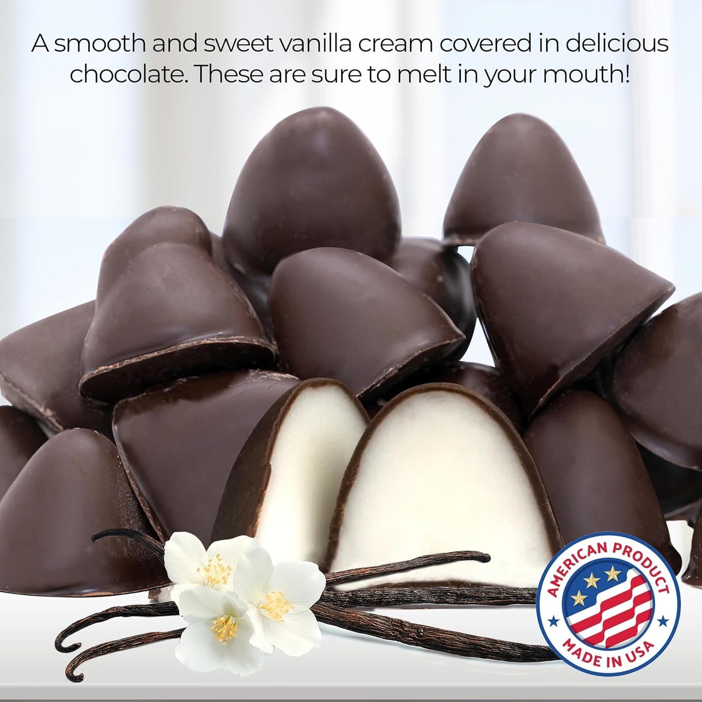 Zachary Old Fashioned Vanilla Creme Drops, Pack of 3 (6.5 oz each) - Old Fashioned Chocolate, Nostalgia, Vintage Chocolate, Holiday, Birthdays