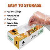 GORILLA SUPPLY 500 BPA Free Premium Disposable Gloves Poly PE LDPE Plastic for Kitchen Food Handling Food Prep Latex & Powder Free (500 Count, Large)