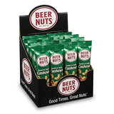 BEER NUTS Individual Tube Bags Display, Sweet & Salty Bar Nuts - Gluten Free, Kosher, Low Sodium Peanut Snacks Made In The USA (12 Pack) (12 Count