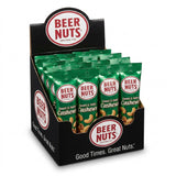 BEER NUTS Individual Tube Bags Display, Sweet & Salty Bar Nuts - Gluten Free, Kosher, Low Sodium Peanut Snacks Made In The USA (12 Pack) (12 Count