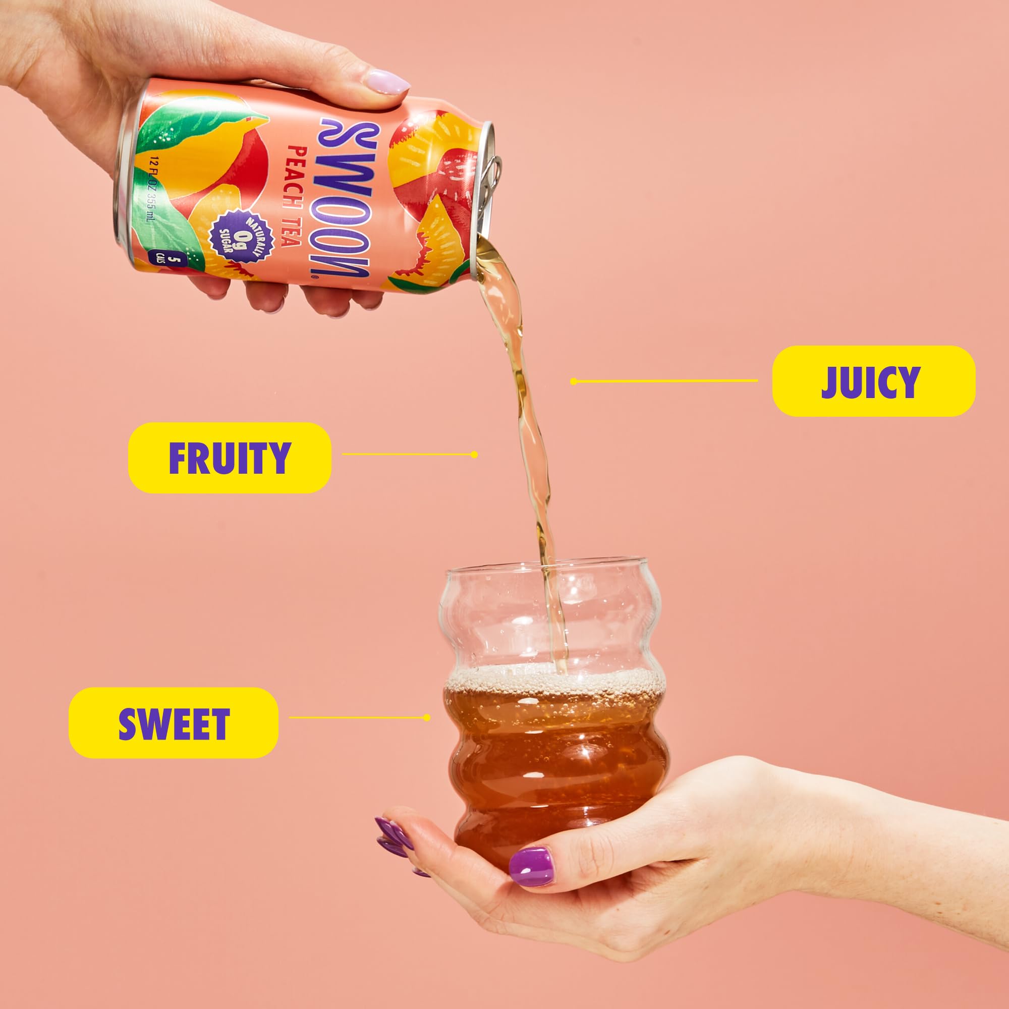 Swoon Peach Tea - Sugar Free, Low Carb, Paleo-Friendly, Gluten Free - Flavored Keto Drinks Made with Organic Black Tea & Sweetened by Monk Fruit