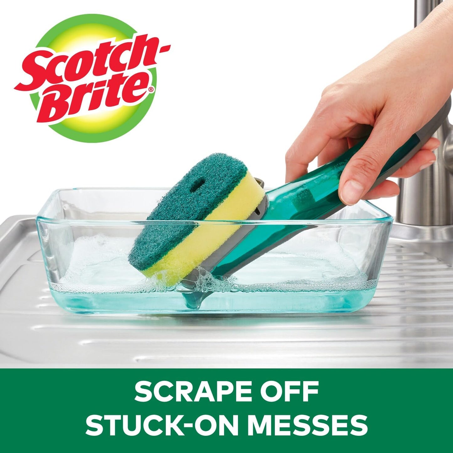 Scotch-Brite Heavy Duty Advanced Soap Control Dishwand Kit, Includes 1 Wand & 5 Refill Pads, Control Soap With A Button, Keep Your Hands Out Of Dirty