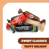 Taffy Candy Mix - 2 Pound Bag (150 Count) - Individually Wrapped Vanilla, Chocolate, Strawberry Caramels and Coffee Chews - Assorted Candy Variety