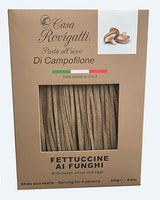 Fettuccine with Mushroom (Pack of 4) - Funghi Italian Pasta From the Region of Di Campofilone- Imported Italian Gourmet Egg Pasta- 8.8 ounces / 250