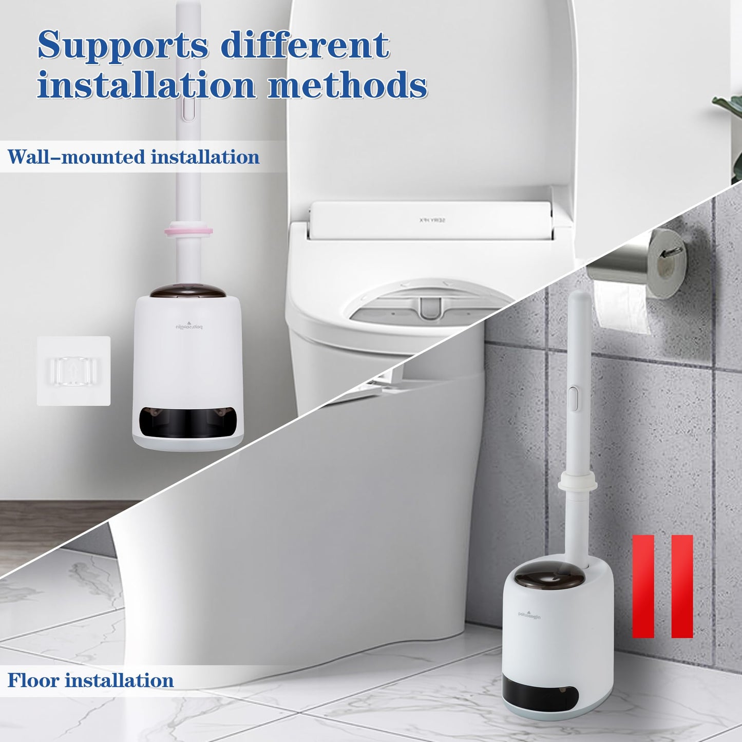 PeiTuSengJin Disposable Toilet Cleaning System,with 32 Refill Heads and Holder,3 Fragrant Tablet, Toilet Wand Kit,Toilet Brush and Holder Set (1+32)