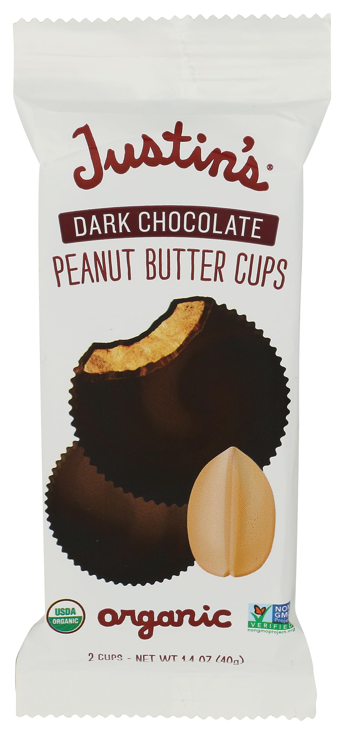 Justin's Organic Dark Chocolate Peanut Butter Cups, 1.4 oz