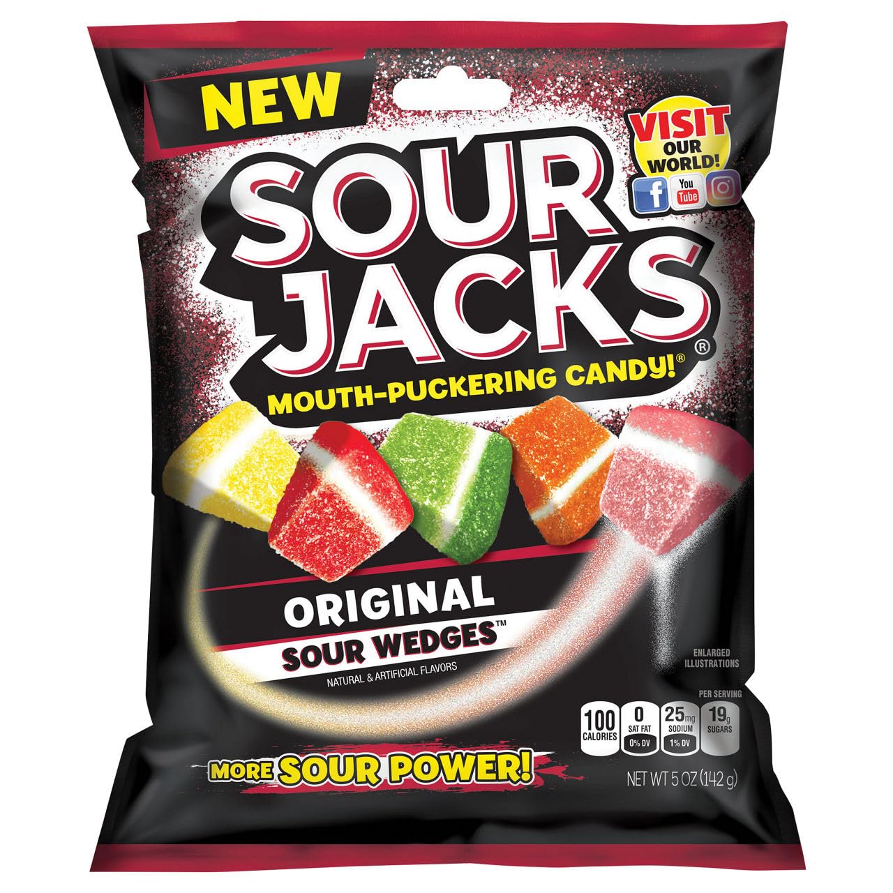 Sour Jacks, Sour Wedges Original, 5 Ounce