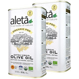 Aleta Farms Olive Oil Extra Virgin, USDA Organic, Single Estate PDO Polyphenol Rich Olive Oil, Cold Pressed, Global Gold Awards, Kosher, 33.8 Fl oz