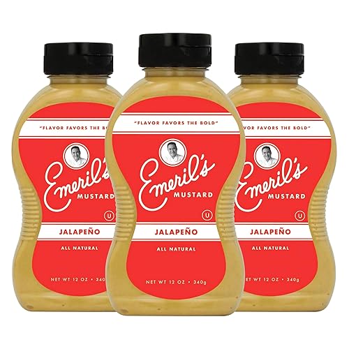 Emeril Lagasse Gourmet Mustard - Dijon, Jalapeño & Sweet Spicy - 12 oz Premium All Natural Mustard Sauce (Pack of 3, Jalapeño)