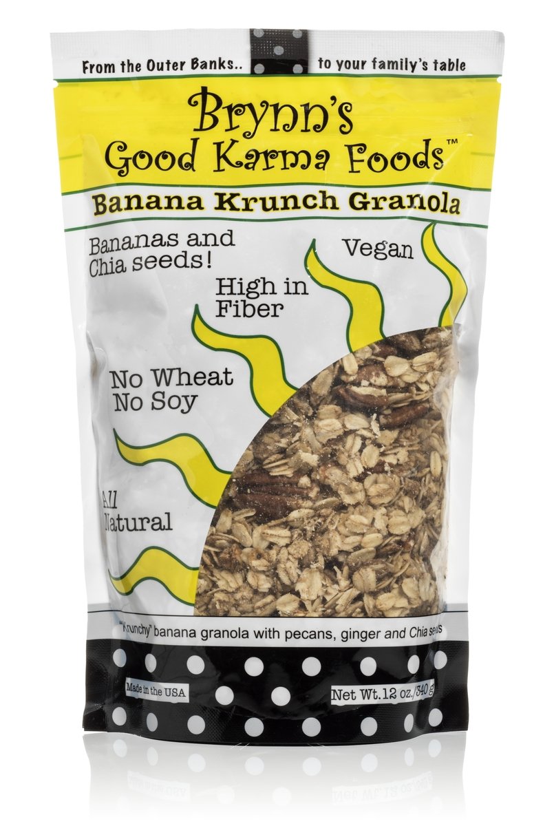 Brynn's Good Karma Foods Granola, Banana Krunch, 12 Ounce (Pack of 6)