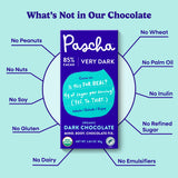 Pascha Organic Dark Chocolate Bars, 85% Cacao, Gluten Free & Non GMO, 2.82 oz (Pack of 10)