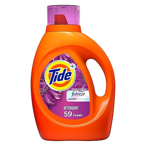 Tide Plus Febreze Freshness Spring & Renewal HE Turbo Clean Liquid Laundry Detergent, 92 fl oz, 59 Loads