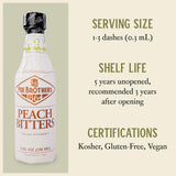 Fee Brothers Peach Cocktail Bitters - Aromatic Cocktail Mixer & Concentrated Flavoring, Gluten Free, Vegan-Friendly, 5 fl oz