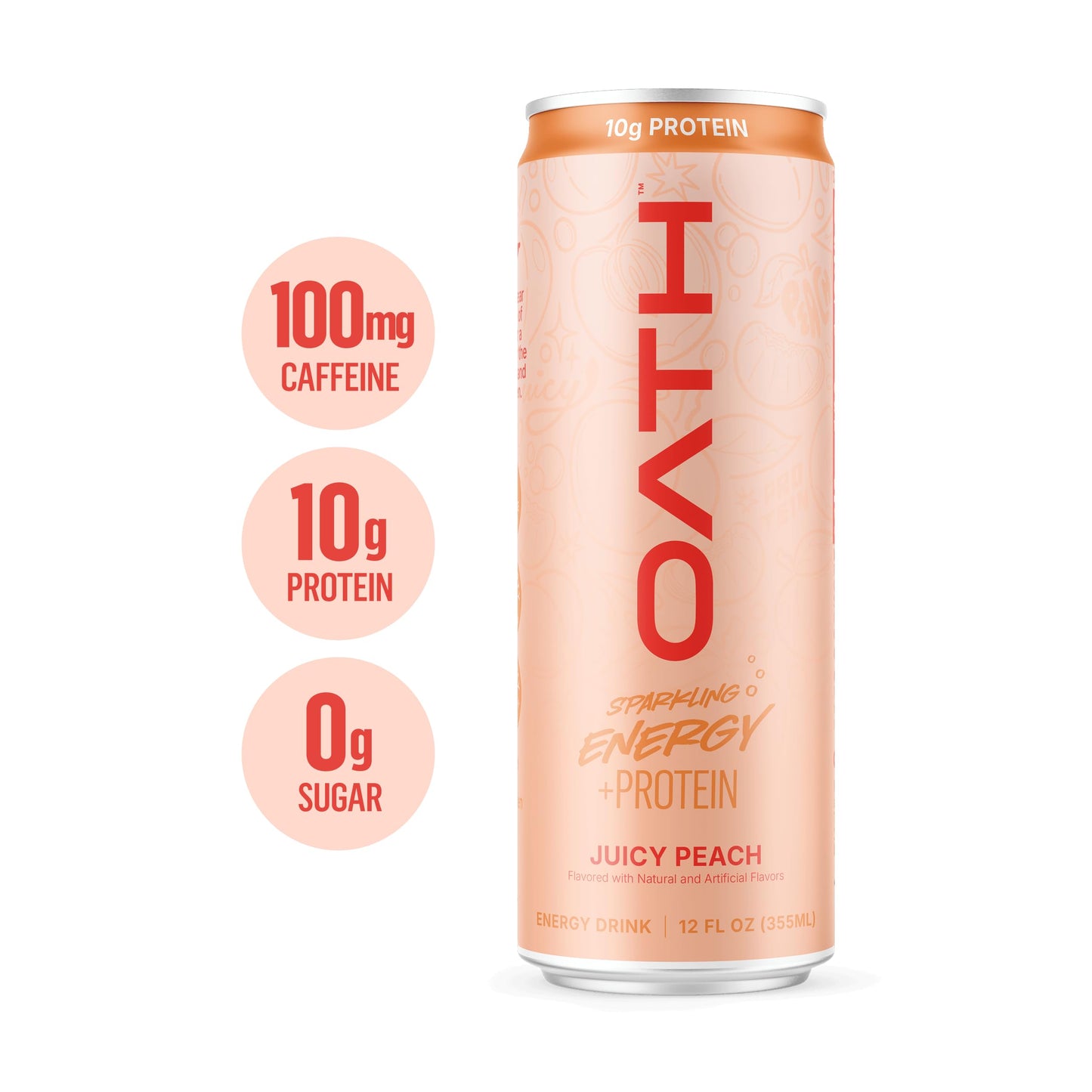 Multi Pack - Oath Nutrition - RTD Energy + Protein - 1 Serving - 12-oz - 12-pack - Juicy Peach