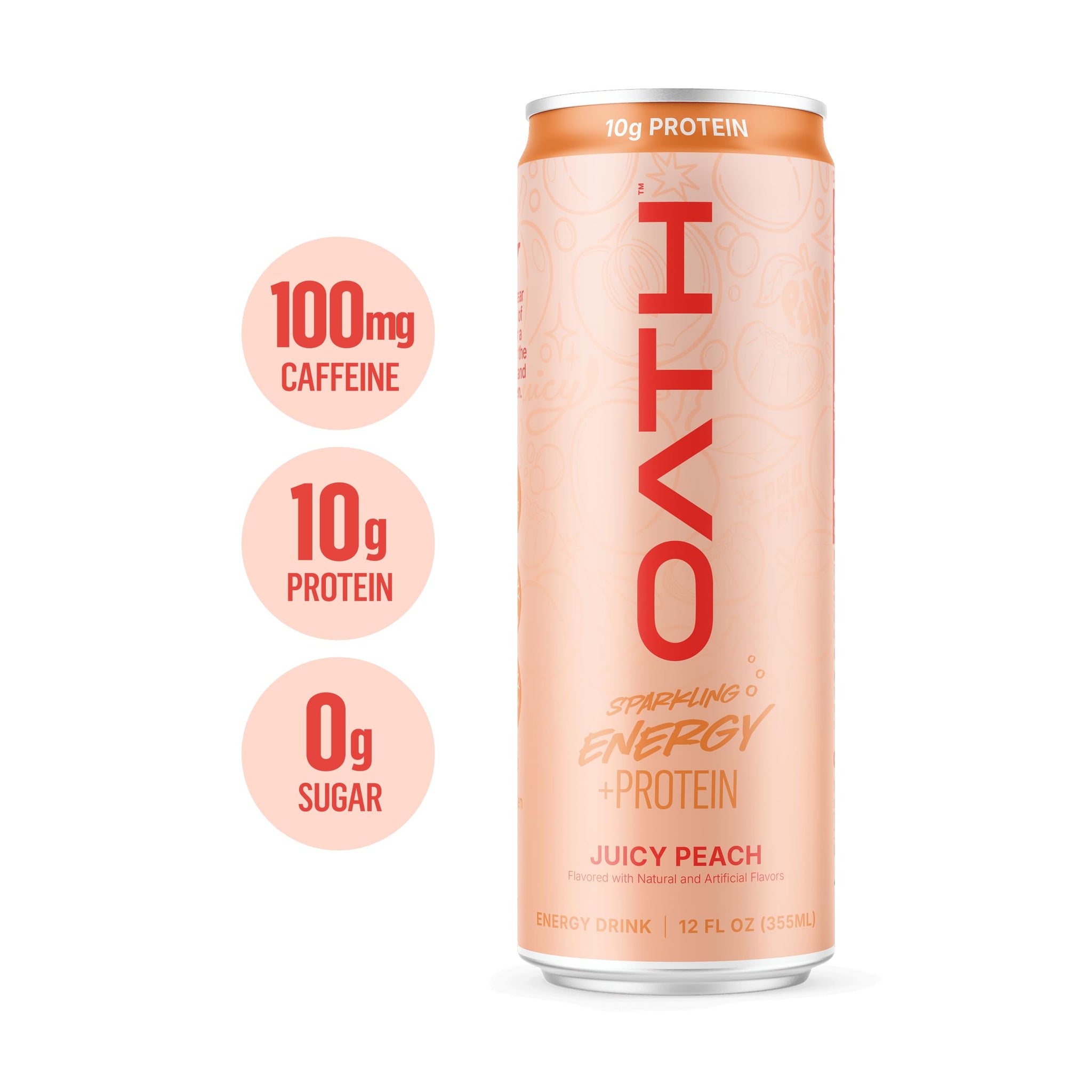 Multi Pack - Oath Nutrition - RTD Energy + Protein - 1 Serving - 12-oz - 12-pack - Juicy Peach