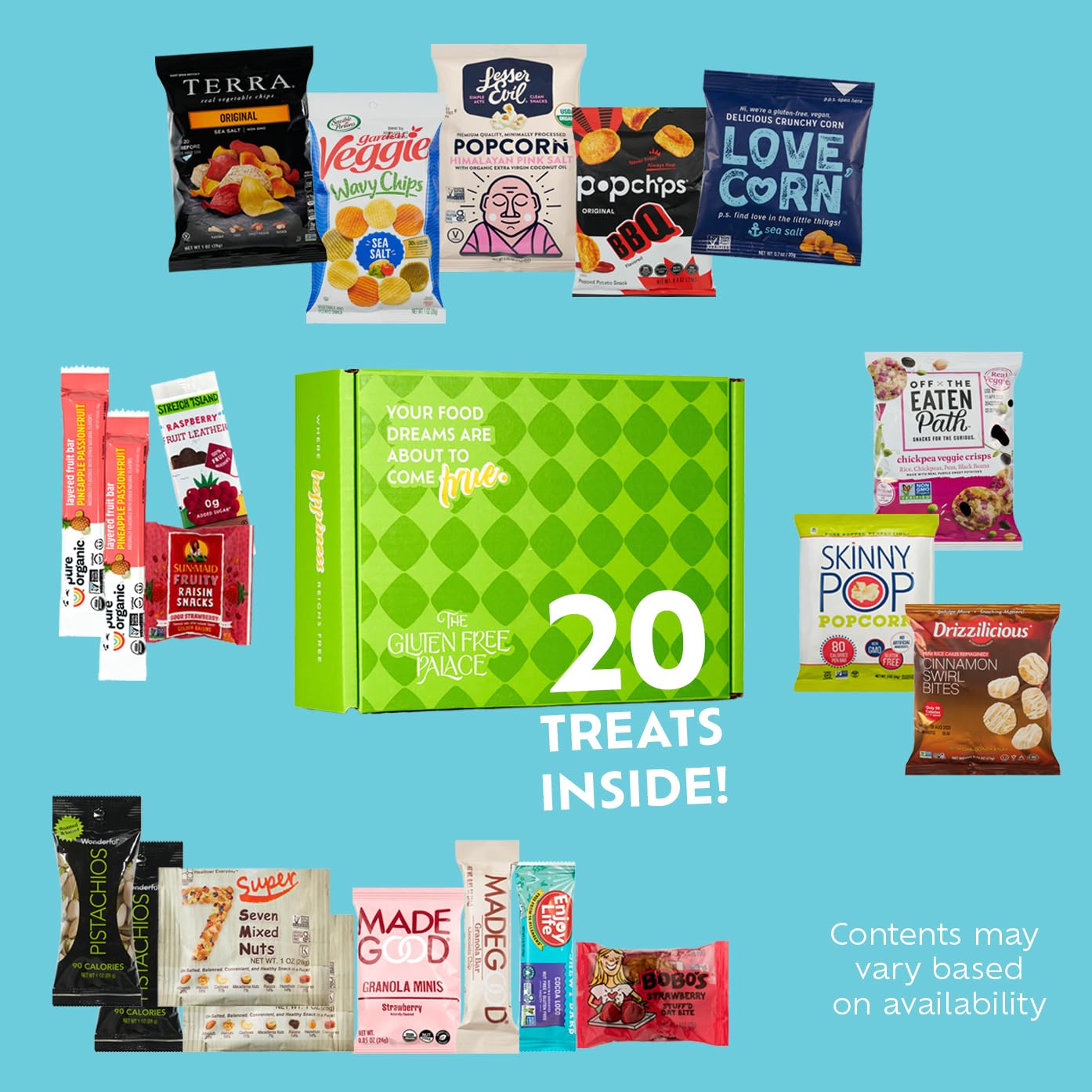 Gluten Free Palace Snack Attack Vegan Snacks Care Package - Healthy Father's Day Snack Variety Pack - Plant-Based, Gluten Free, Dairy Free, Non-GMO
