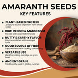 SPICY PANTRY Amaranth Seeds 12 oz - Gluten-Free Ancient Grain Rich in Protein & Minerals - Use for Porridge, Popped Snacks, Baking & Salads