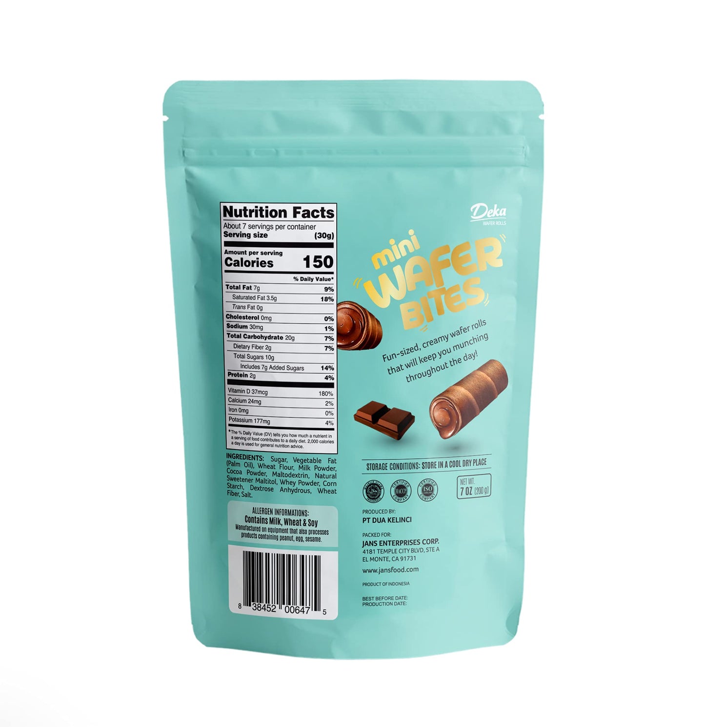 Deka Mini Wafer Bites (ChocoChoco, Pack of 3)