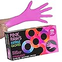 FRAMAR Pink Gloves Disposable Latex Free - Pink Nitrile Gloves Medium, Latex Free Glove Medium, Guantes De Nitrilo, For Hair Dye, Salon, Cleaning
