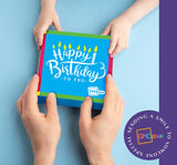 Happy Birthday Cookies 4 PACK Gift Basket for Kids Men Women | Decorated Sugar Cookie Gift Box | Individually Wrapped Party Favors Nut Free (Birthday