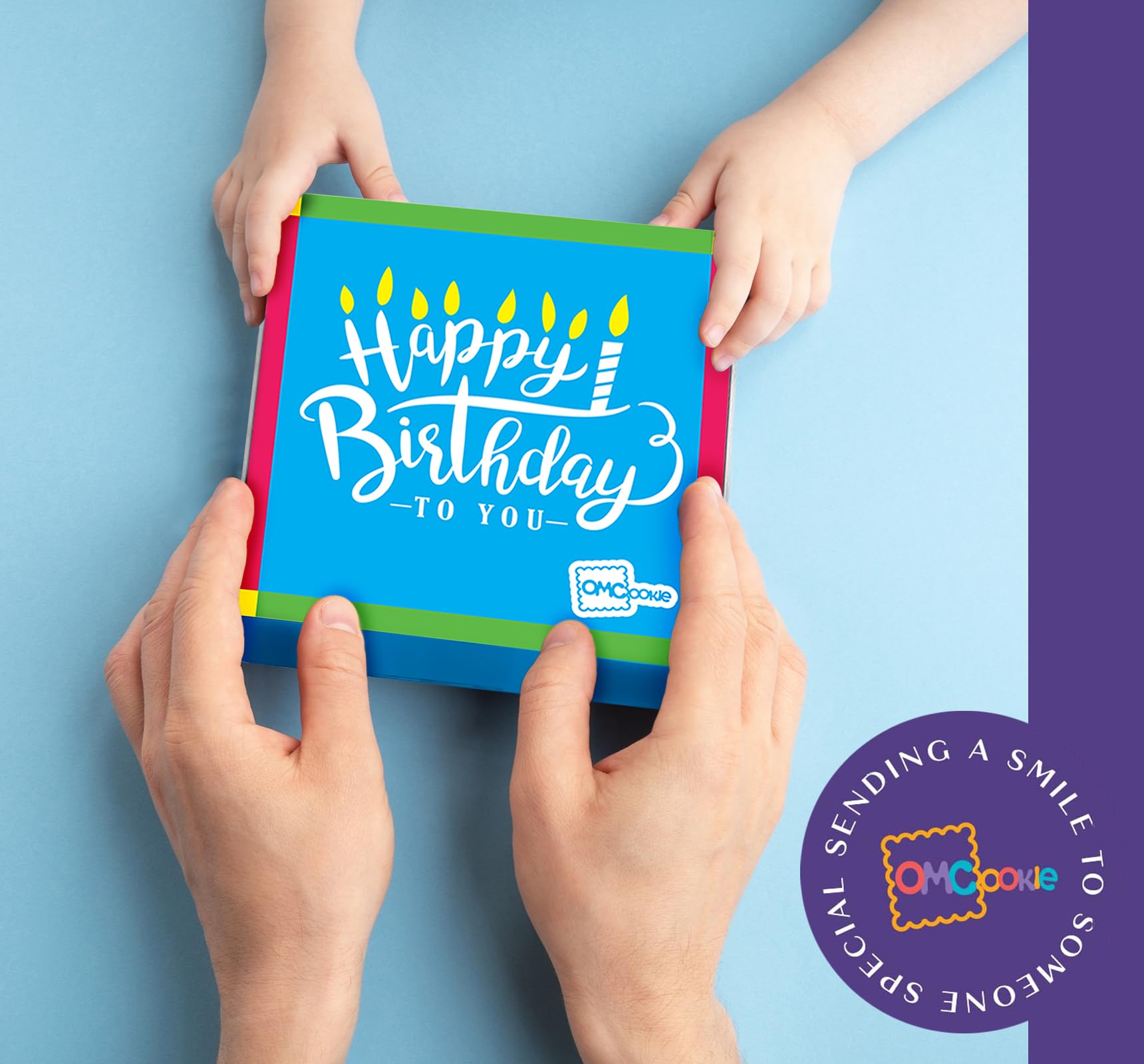 Happy Birthday Cookies 4 PACK Gift Basket for Kids Men Women | Decorated Sugar Cookie Gift Box | Individually Wrapped Party Favors Nut Free (Birthday