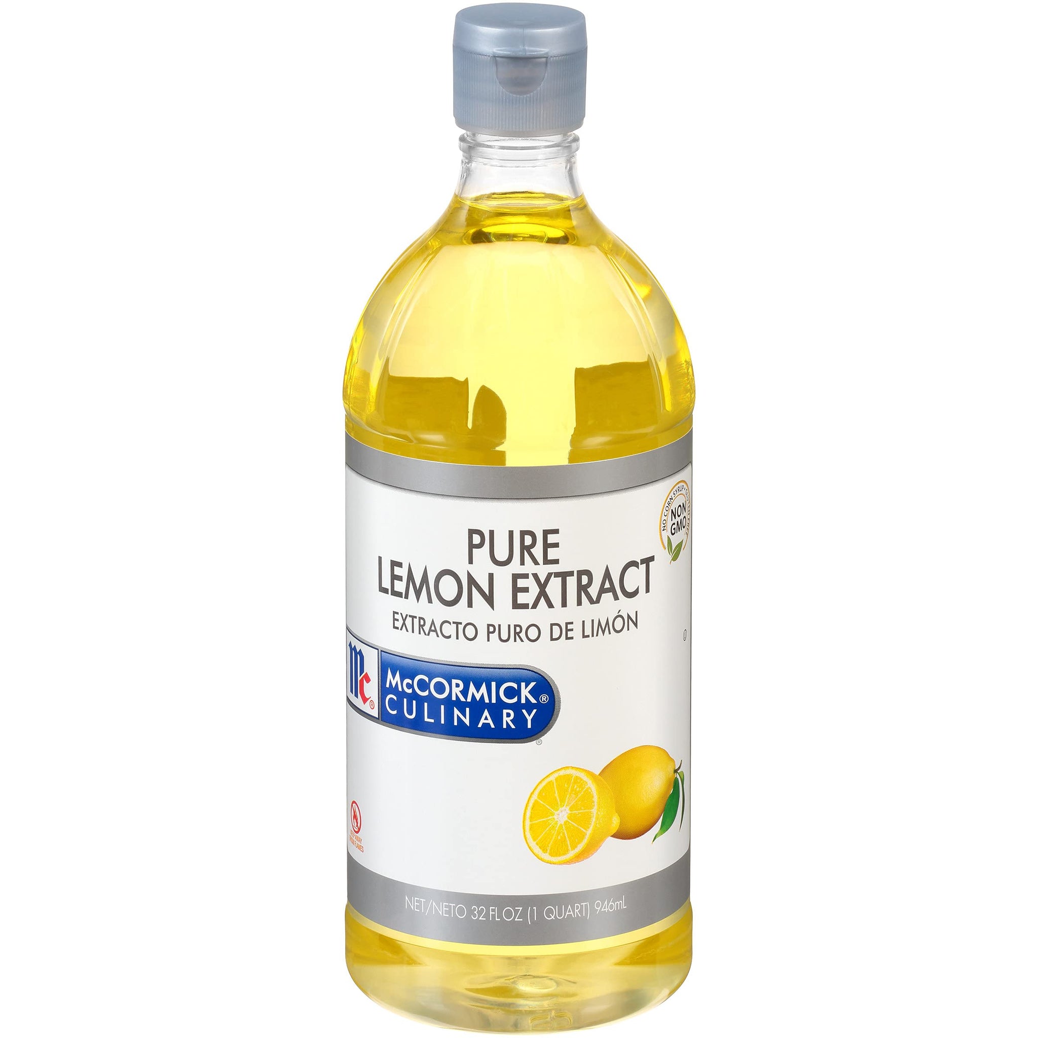 McCormick Culinary Pure Lemon Extract, 32 fl oz - One 32 Fluid Ounce Bottle of Lemon Flavoring Extract with Fresh Lemon Flavor, Use in Fillings