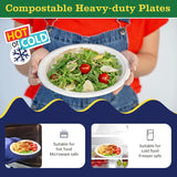 Bright Habits 10” Compostable Plates, 125-Pack | Biodegradable Sugarcane | Sturdy, Microwave-Safe Disposable Plates for Parties & Events