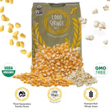 1000 SPRINGS MILL - Organic Popcorn 25lb Bulk Bag - Healthy Snacks for Microwave or Stovetop - Bulk Dry Pop Corn Kernels - Vegan Friendly