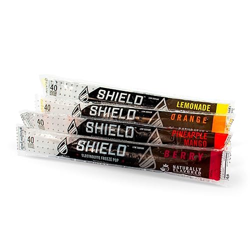 SHIELD Electrolyte Healthy Freeze Pops (3fl.oz) Variety of Natural Flavors from Real Fruit, Clear No Dyes No Artificial Sweeteners, Great Tasting
