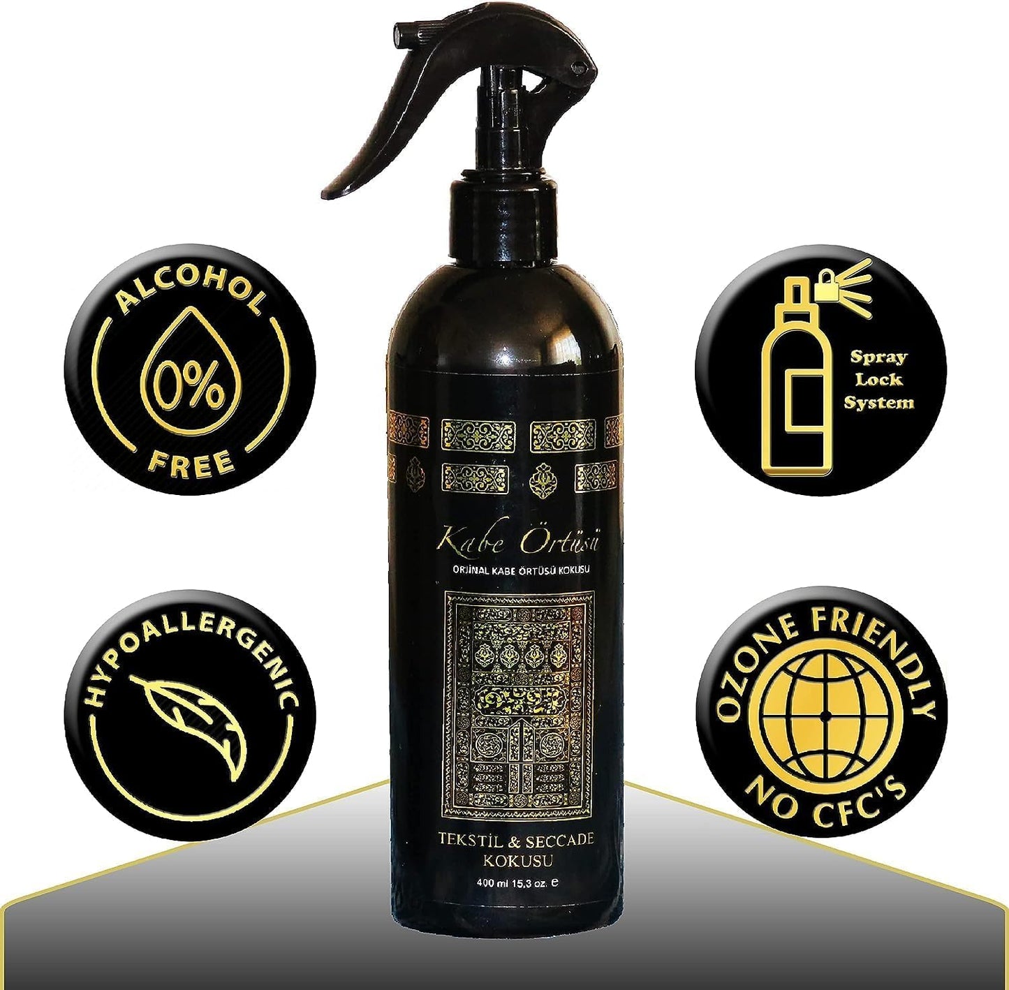 Islamic Holy Places Room Spray Air Freshener, Kaaba’s Cover Scent, Prayer Rug Spray, Made With Essential Oils, Plant-Derived And Other Thoughtfully