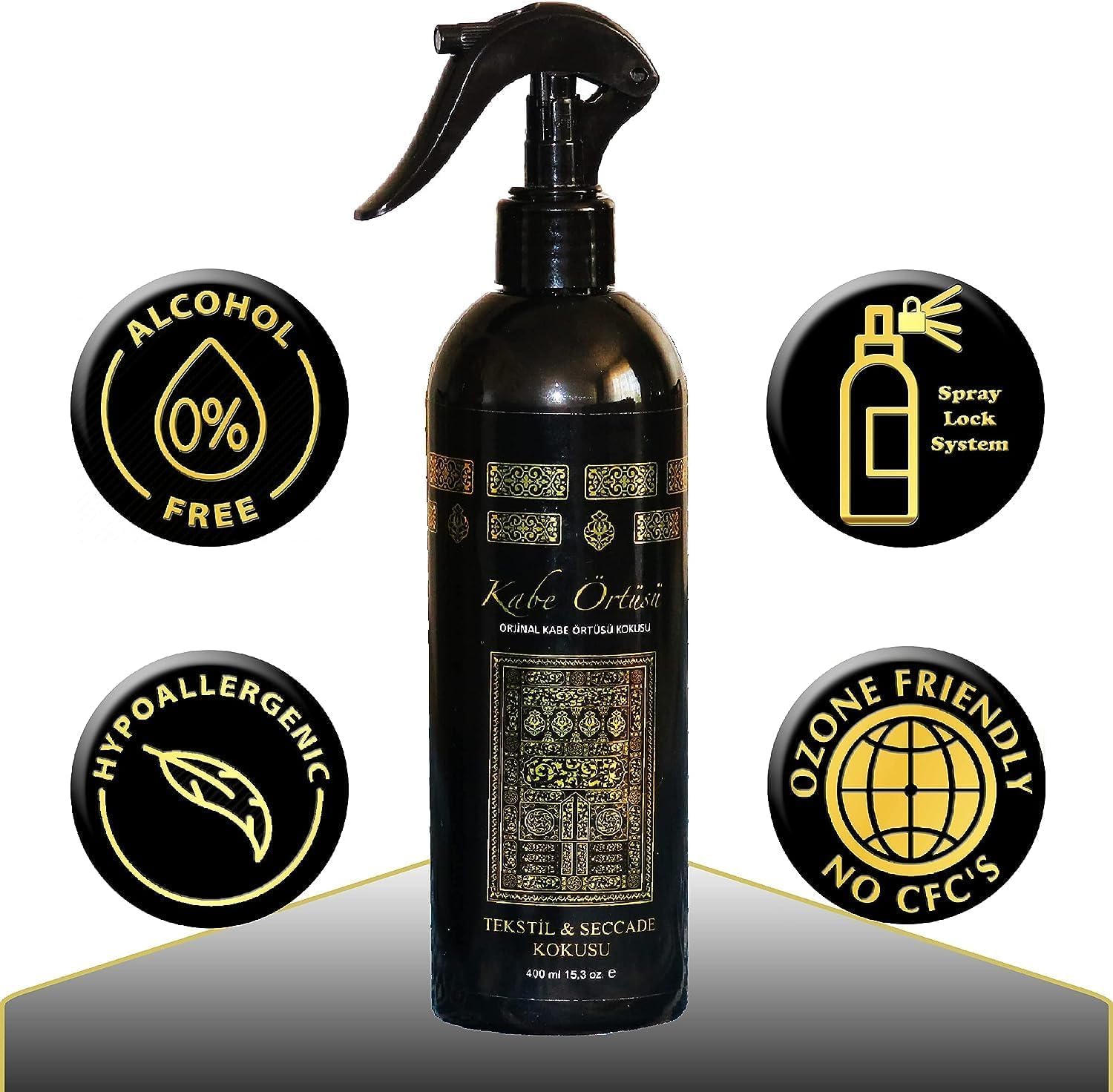 Islamic Holy Places Room Spray Air Freshener, Kaaba’s Cover Scent, Prayer Rug Spray, Made With Essential Oils, Plant-Derived And Other Thoughtfully