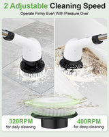 Electric Spin Scrubber, Cordless Cleaning Brush, Shower Scrubber IPX7 Waterproof Bathroom Scrubber, Adjustable Extension Handle, Floor Polishers 7