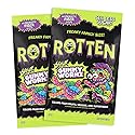 Rotten Sour Gummy Worms - Low Sugar, Low Calorie, 7g Gut-Friendly Prebiotic Fiber and 3g Protein, Gluten Free Candy - 5.3 oz Share Pack [2 Pack]