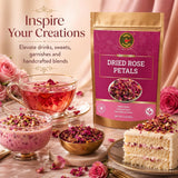 Spice Magic Dried Rose Petals | 100% Natural & Edible Rose Petals I Perfect for Herbal Teas, Desserts, Cupcake Toppings, Crafts and Decoration | Net