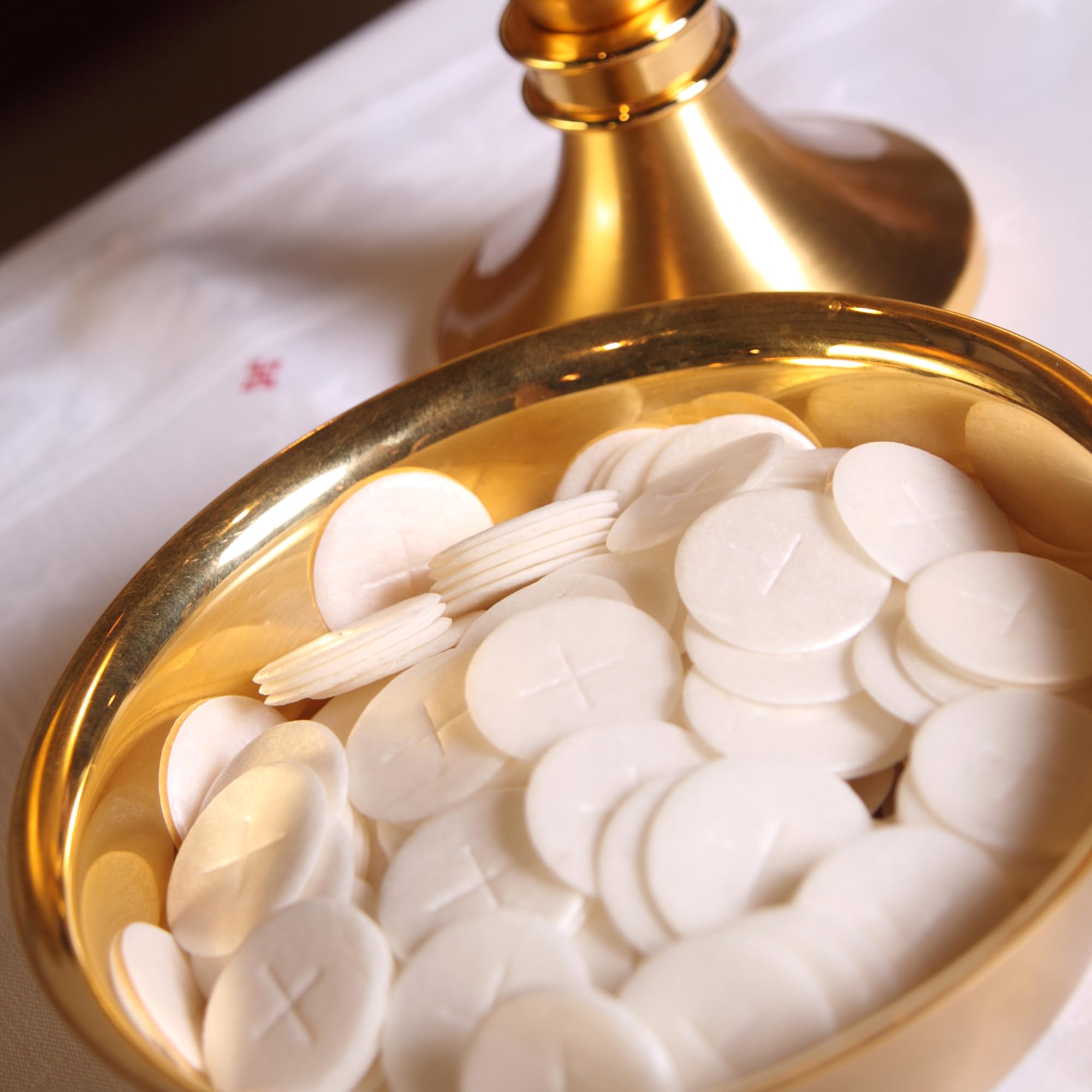 Altar Bread 1 3/8" White Cross Design 100 Communion Hosts