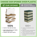 LILAC 12 Pack Natural Cellulose Sponges for Dishes - Non-Scratch Kitchen Scrub Sponges - 100% Biodegradable & Eco-Friendly Cleaning Sponges