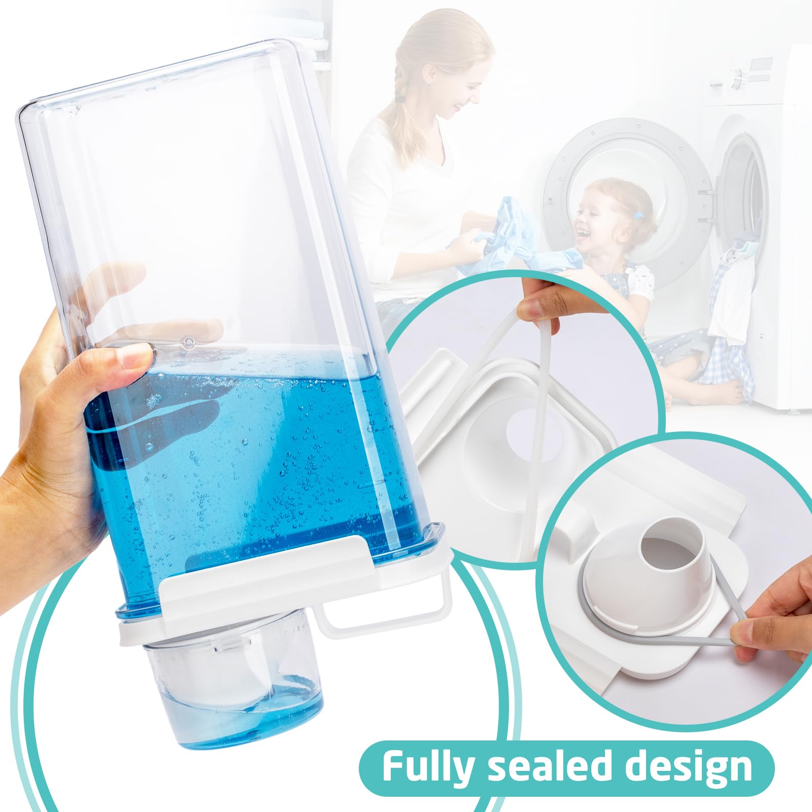 Bikkii Laundry Detergent Dispenser-2 Pack, 78 oz Detergent Dispenser with 4 Removable Labels, Laundry Soap Dispenser for Laundry Room Organization