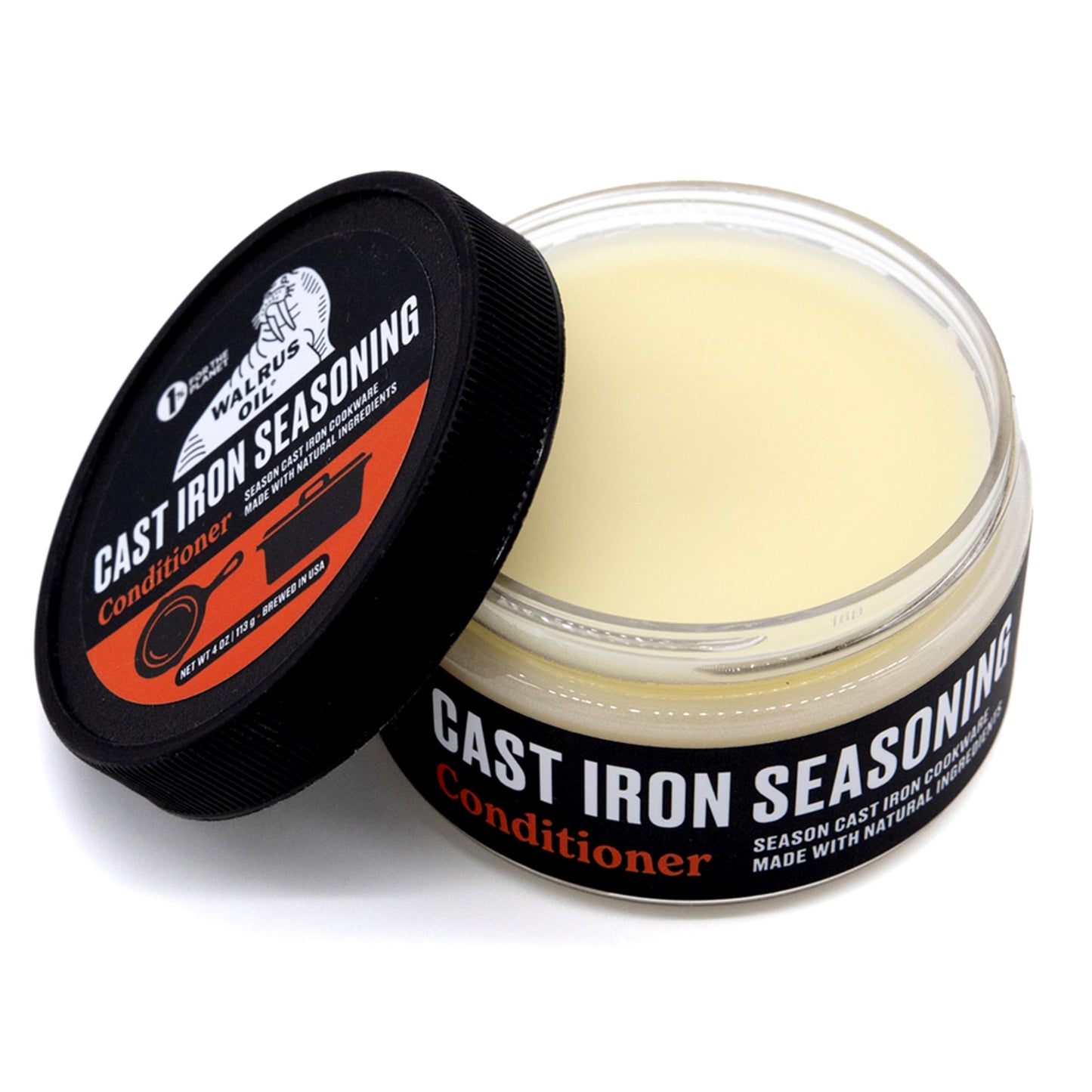 Walrus Oil - Cast Iron Seasoning, Protect and Season Cast Iron Cookware, Prevents Rust, Works on Griddles, Pans, Pots, ands Skillets, Fortified