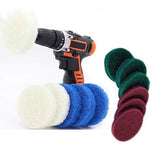 13 Pieces 4 Inch Drill Scouring Pads Cleaning Kit-4 Kinds of Abrasive Buffing Pads-4-Inch Disc Pad Holder with 12 Scrubbing Pads-Great for Cleaning