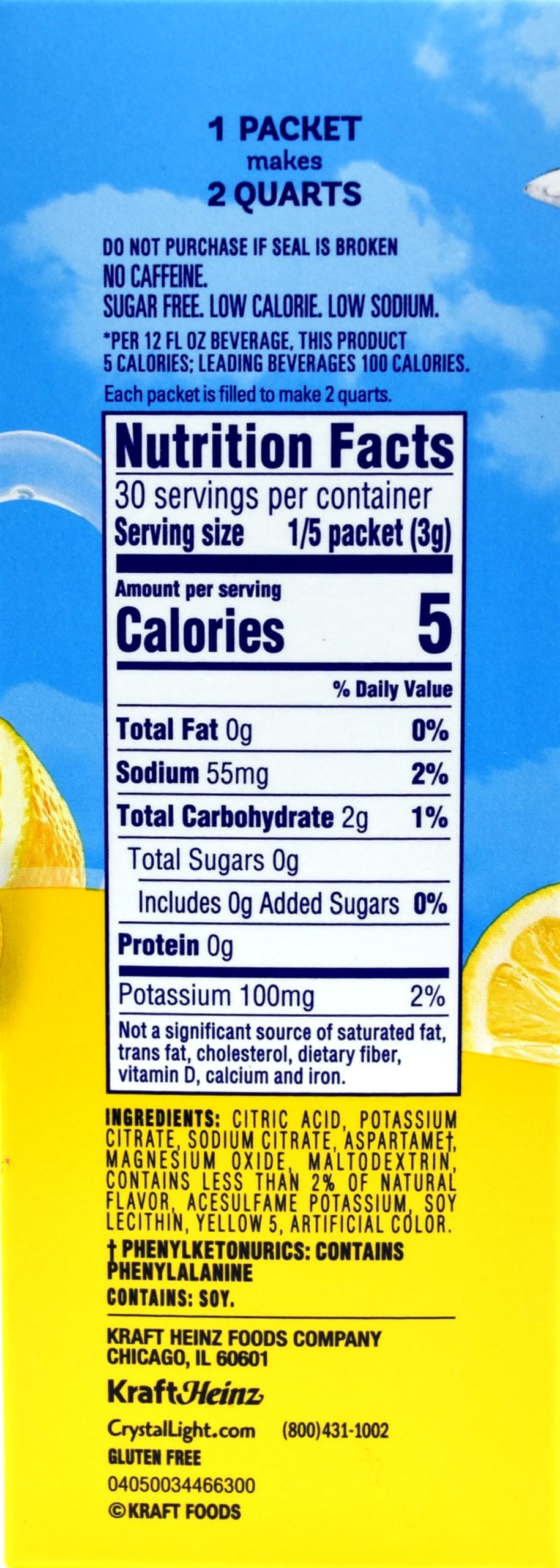 Crystal Light Lemonade Drink Mix, 12-Quart Box (Pack of 18)