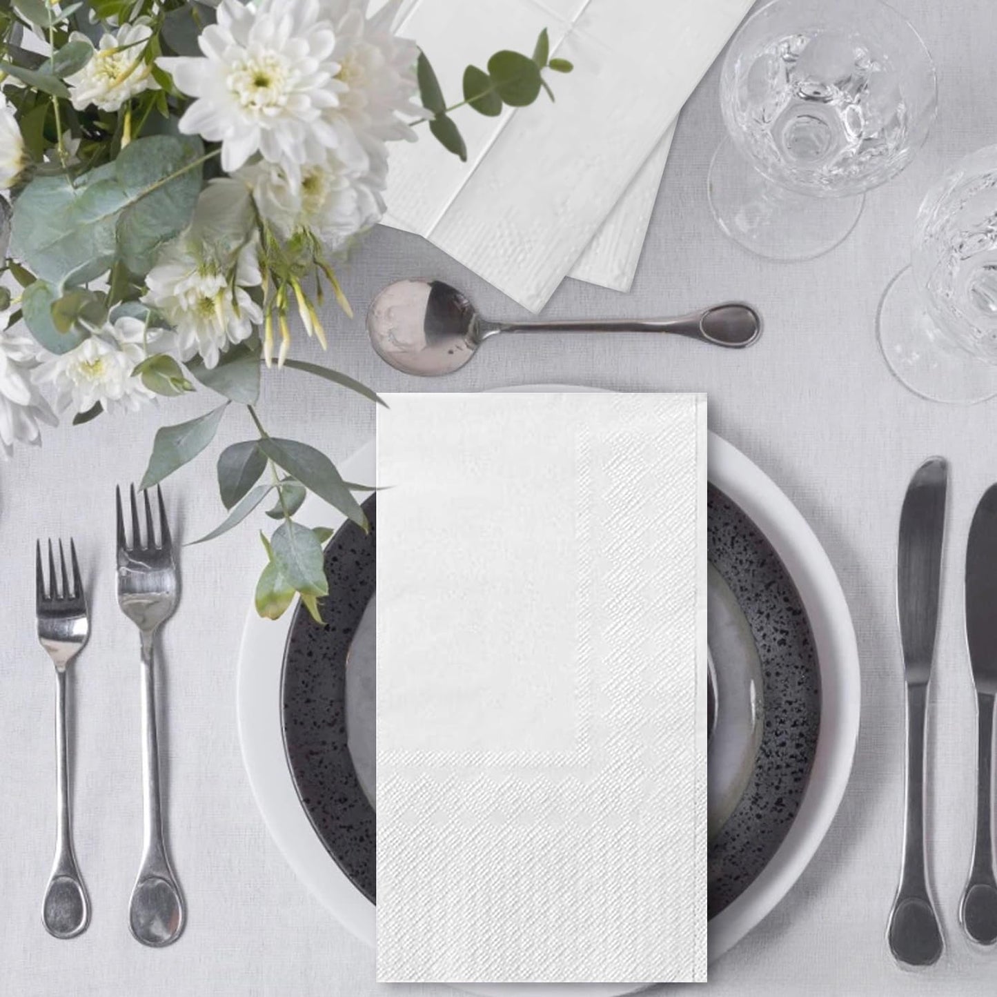 100 PCS Disposable Napkins Disposable Hand Towels, Soft and Absorbent Paper Guest Towels, Disposable Hand Towels Dinner Napkin for Bathroom, Kitchen
