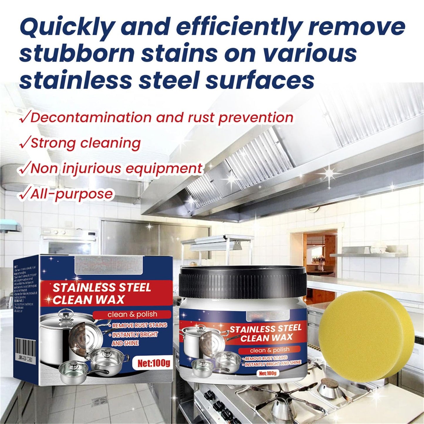 HOLVA Stainless Steel Scratch Remover for Appliances, Multi-Purpose Scratch Remover Paste, Stainless Steel Scratch Repair Kit for Oven, Sink, Fridge