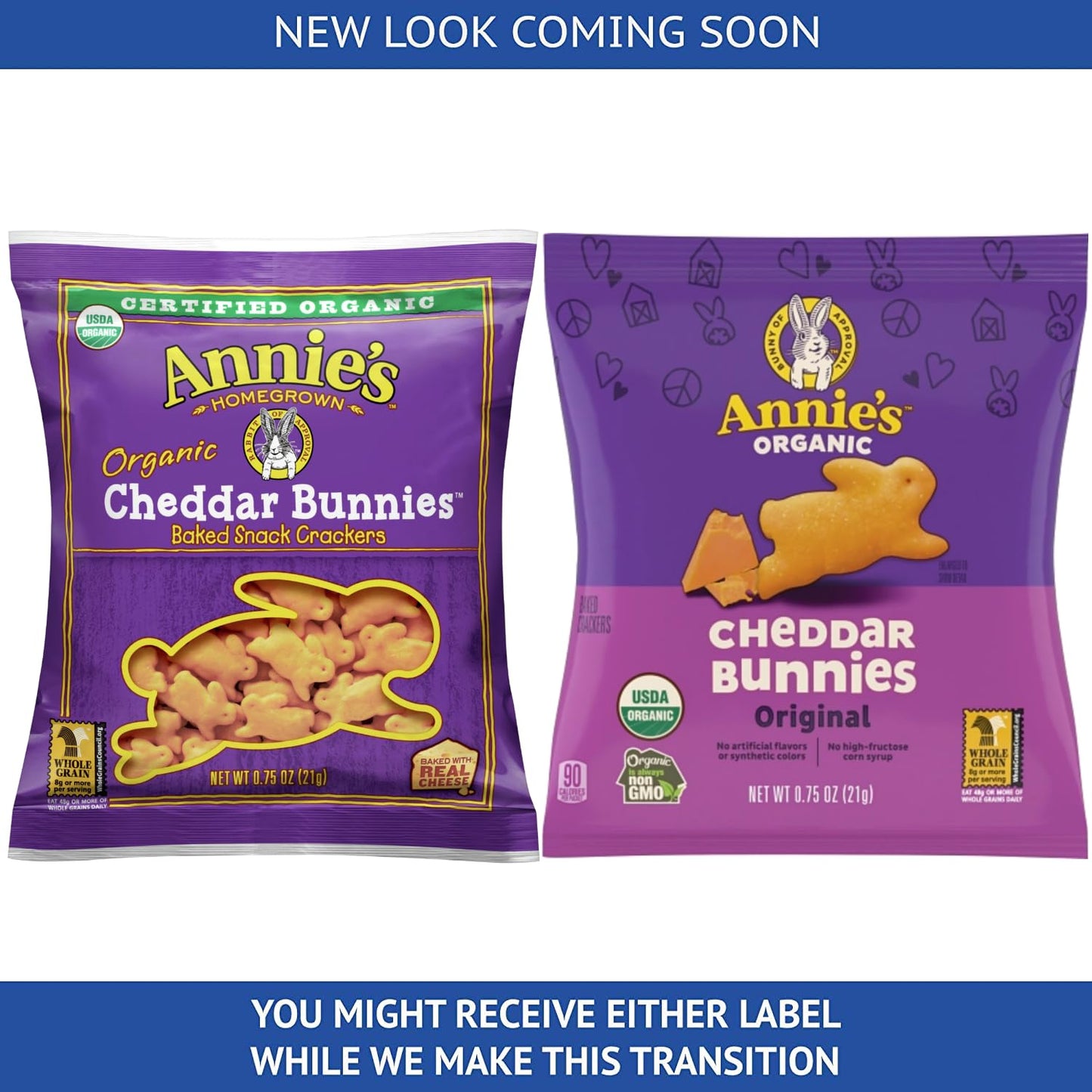 Annie's Organic Cheddar Bunny Crackers - Pack of 20 - Organic Certified Snacks - Baked Snack Crackers - No Synthetic Colors or Preservatives