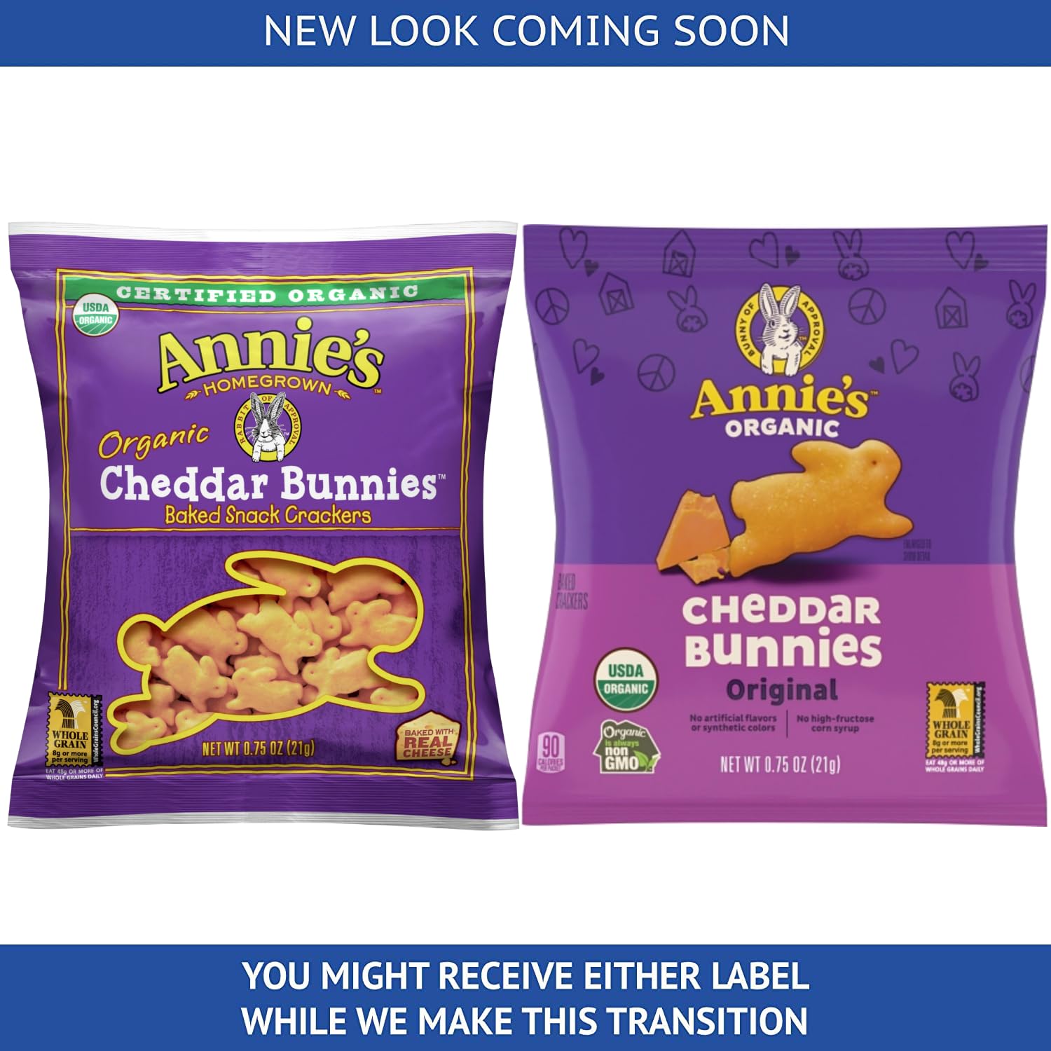 Annie's Organic Cheddar Bunny Crackers - Pack of 20 - Organic Certified Snacks - Baked Snack Crackers - No Synthetic Colors or Preservatives