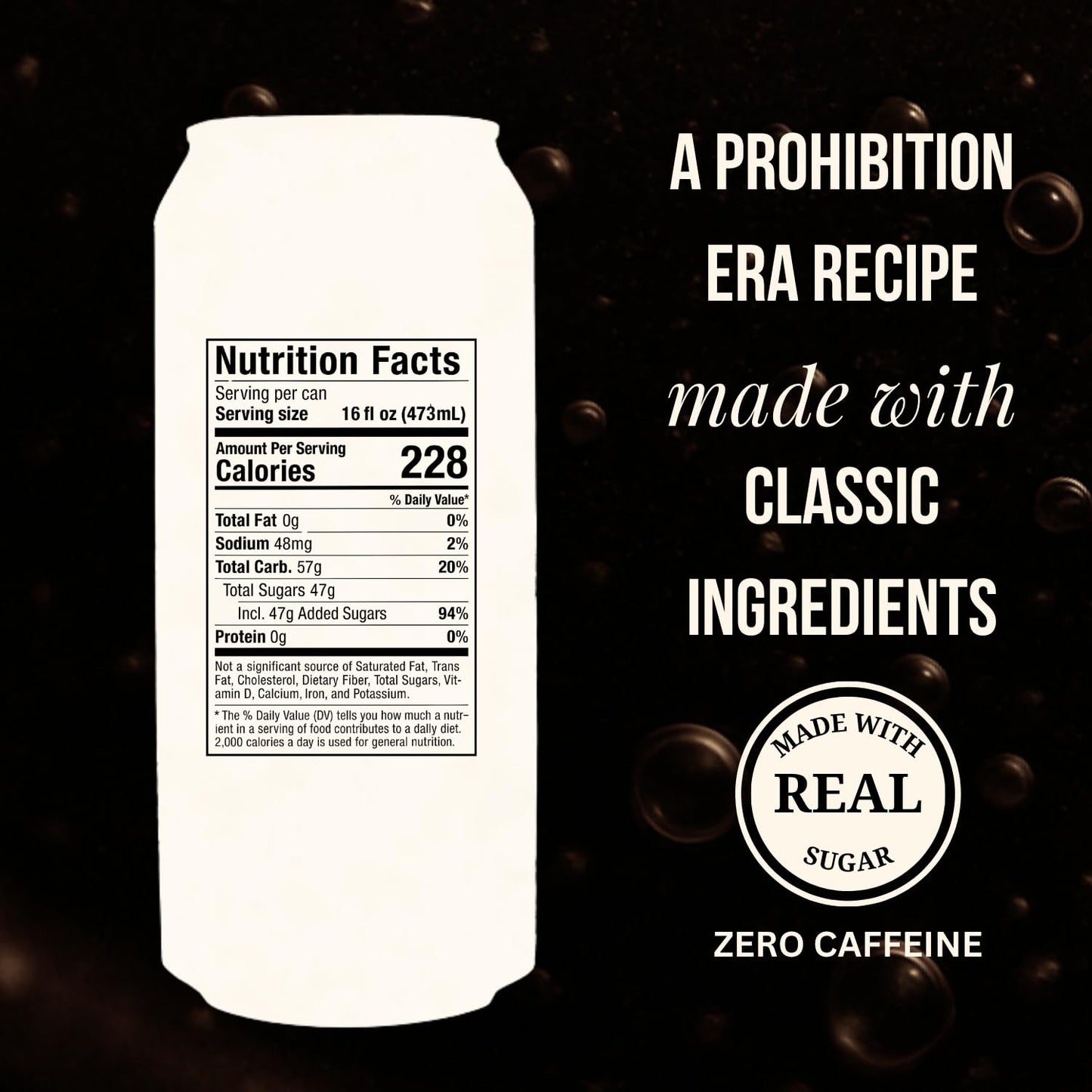 1919 Draft Root Beer 16oz Can, Real Sugar, Real Vanilla, Classic American Root Beer, 12-Pack