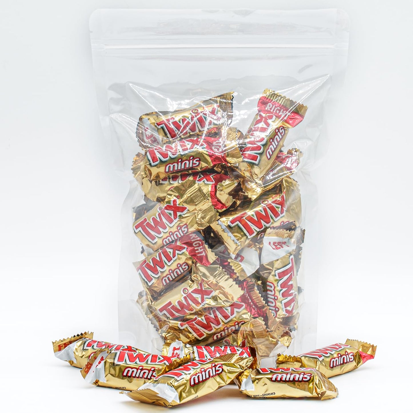 Twix Minis Caramel Candy Bars 2 lb - Anti Melt Pack, Bulk Resealable Bag, Individually Wrapped (82 Pieces), Convenient Snack-Size Format