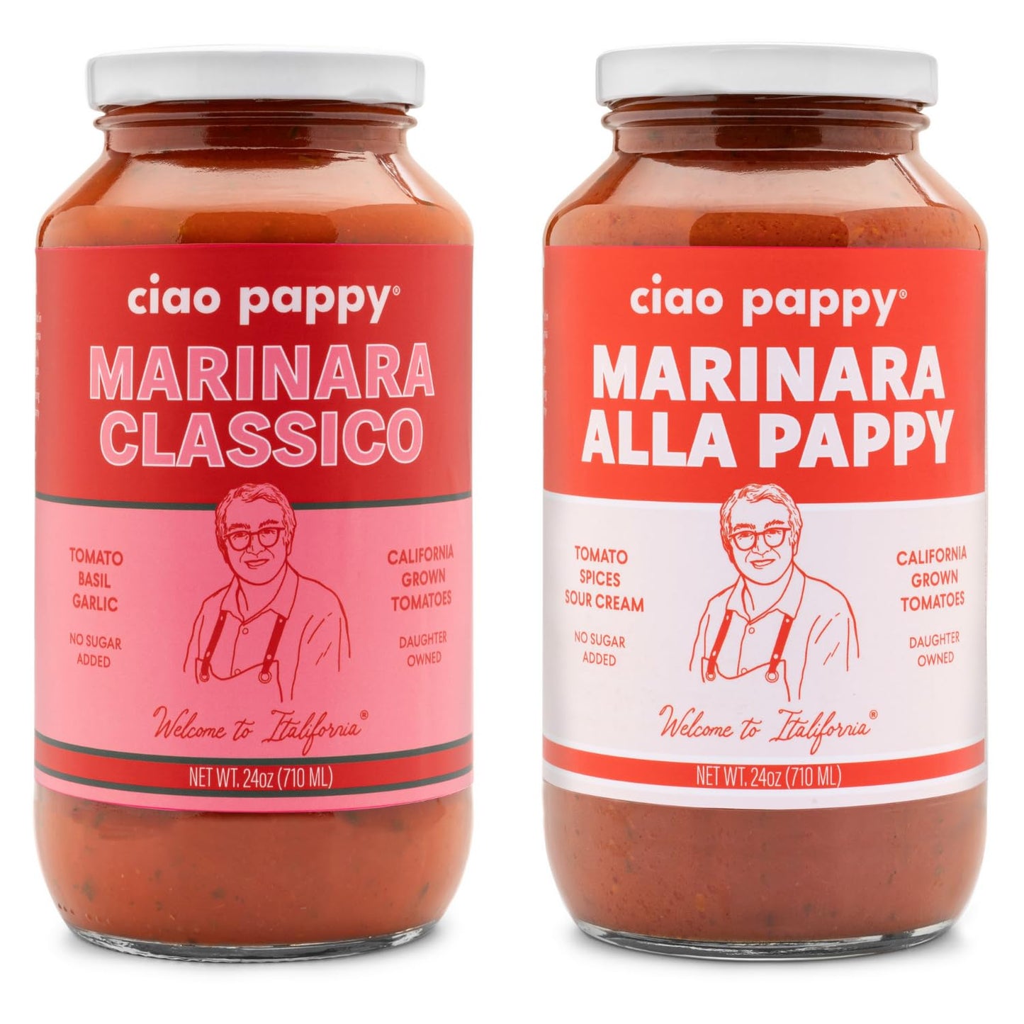 Ciao Pappy Marinara Duo - Classico & Alla Pappy Pasta Sauce - Authentic Italian Taste - Non-GMO - No Sugar Added - Low Carb - Gluten Free - Paleo