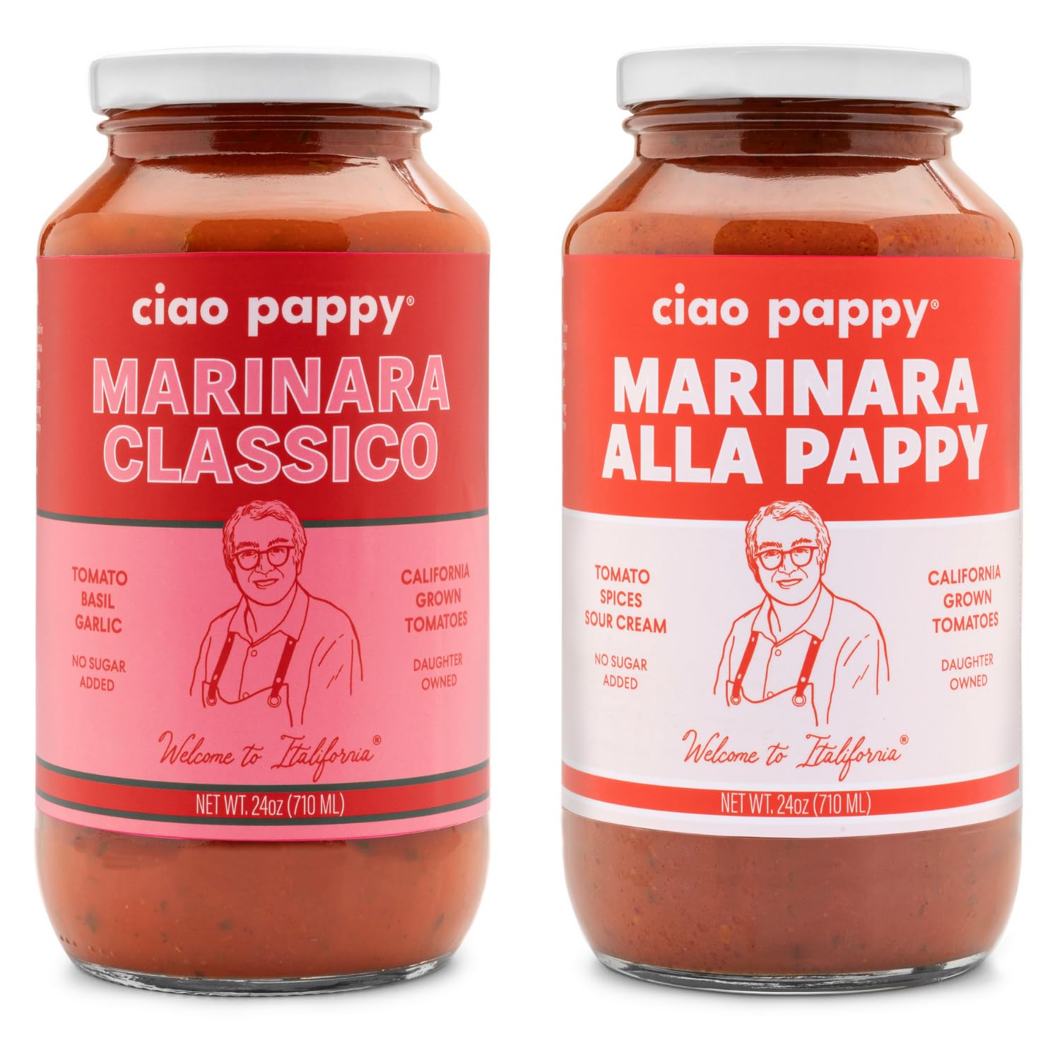 Ciao Pappy Marinara Duo - Classico & Alla Pappy Pasta Sauce - Authentic Italian Taste - Non-GMO - No Sugar Added - Low Carb - Gluten Free - Paleo