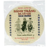 Three Ladies Banh Trang Spring Roll Rice Paper Wrappers Round, 16cm