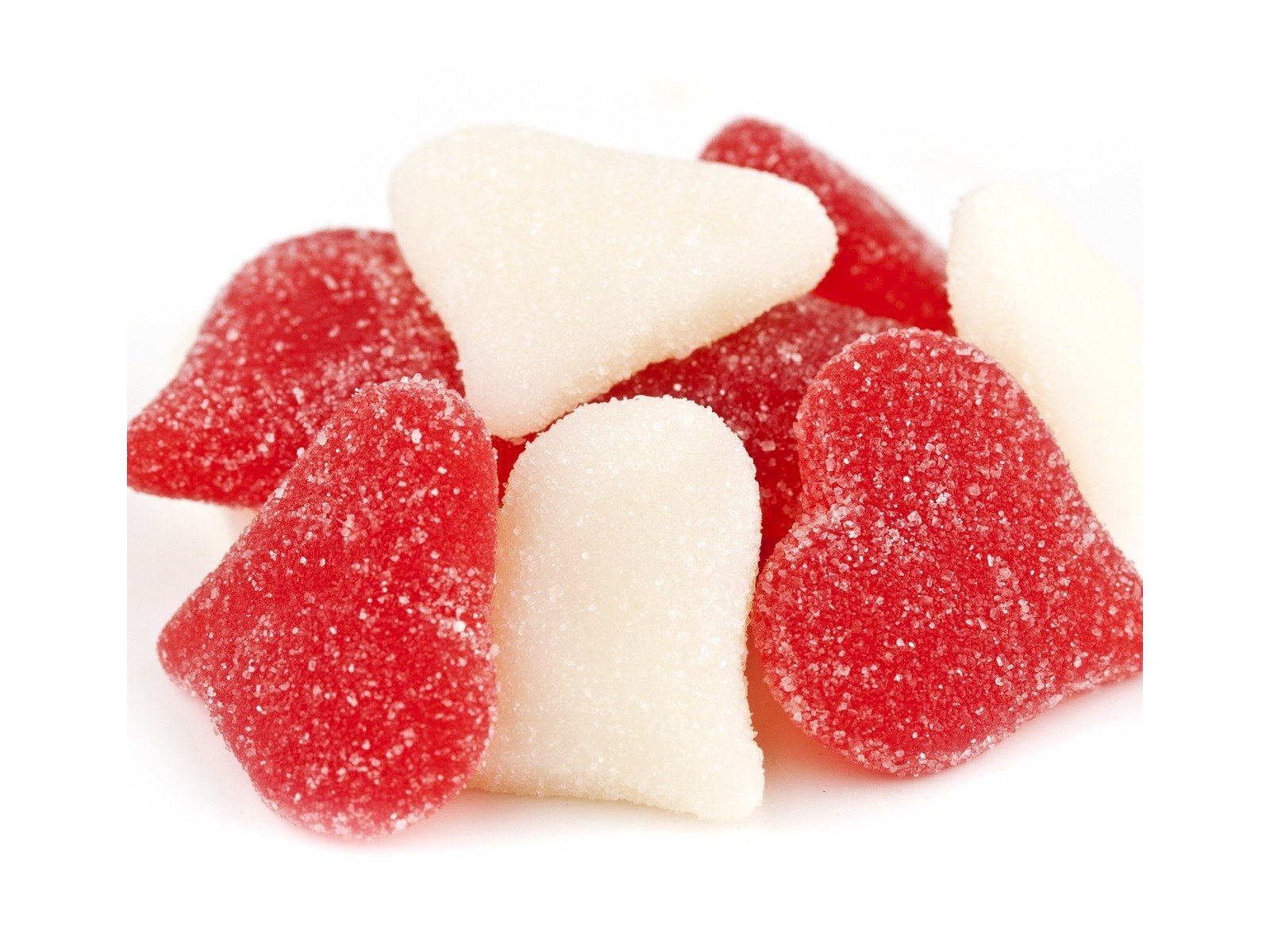 Yankee Traders Sanded Red & White Gummi Valentine Hearts - 2 LB